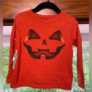 Children’s place orange jackolatern pumpkin Halloween long sleeve shirt 3t